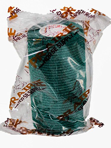 Image of 4 Inch Vet Wrap Tape Bulk (Hunter Green) (Pack of 6) Self Adhesive Adherent Adhering Flex Bandage Grip Roll for Dog Cat Pet Horse