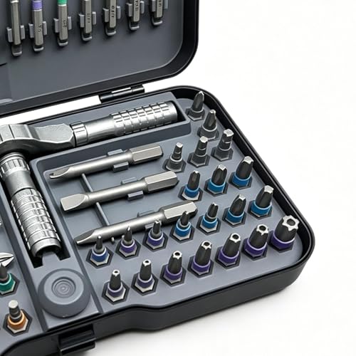 Coffret de clé multi magnétique et jeu cliquet tournevis en acier S2 CRV durable - 6