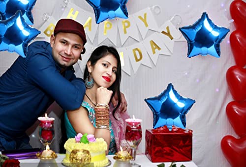 Image of 10pcs Star Shape Foil Mylar Helium Balloon 18 inch Balloon Birthday Party Decoration Foil Balloons,Wedding,Baby Shower Decor - Blue