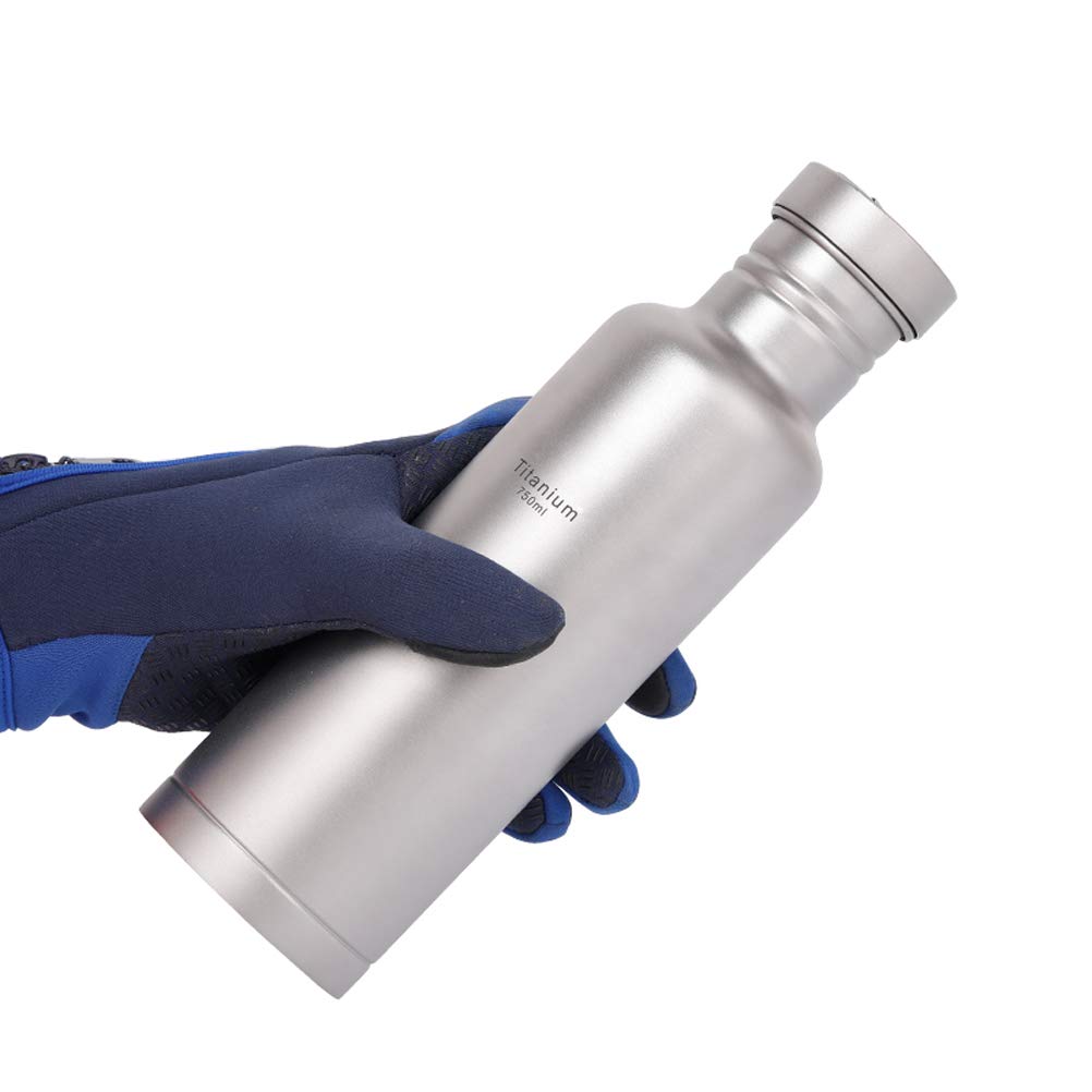 Wing Senza BPA Borraccia Sport in Titanio, Militare Mensa Bottiglia con Coppa Borsa, Collo Stretto e Prova di perdite per Il Ciclismo da Campeggio Viaggio Esterno, 750 ml,1pack