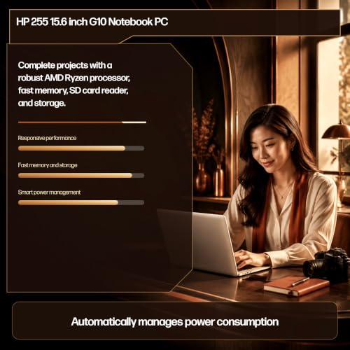 Image of HP 255 G10 Laptop for Home or Work, 32GB RAM, 1TB SSD, 15.6 inch Full HD, Ryzen 3 7330U (Beat Intel i5-1135G7), HDMI, USB-C, Windows 11, Business and Fun Ready