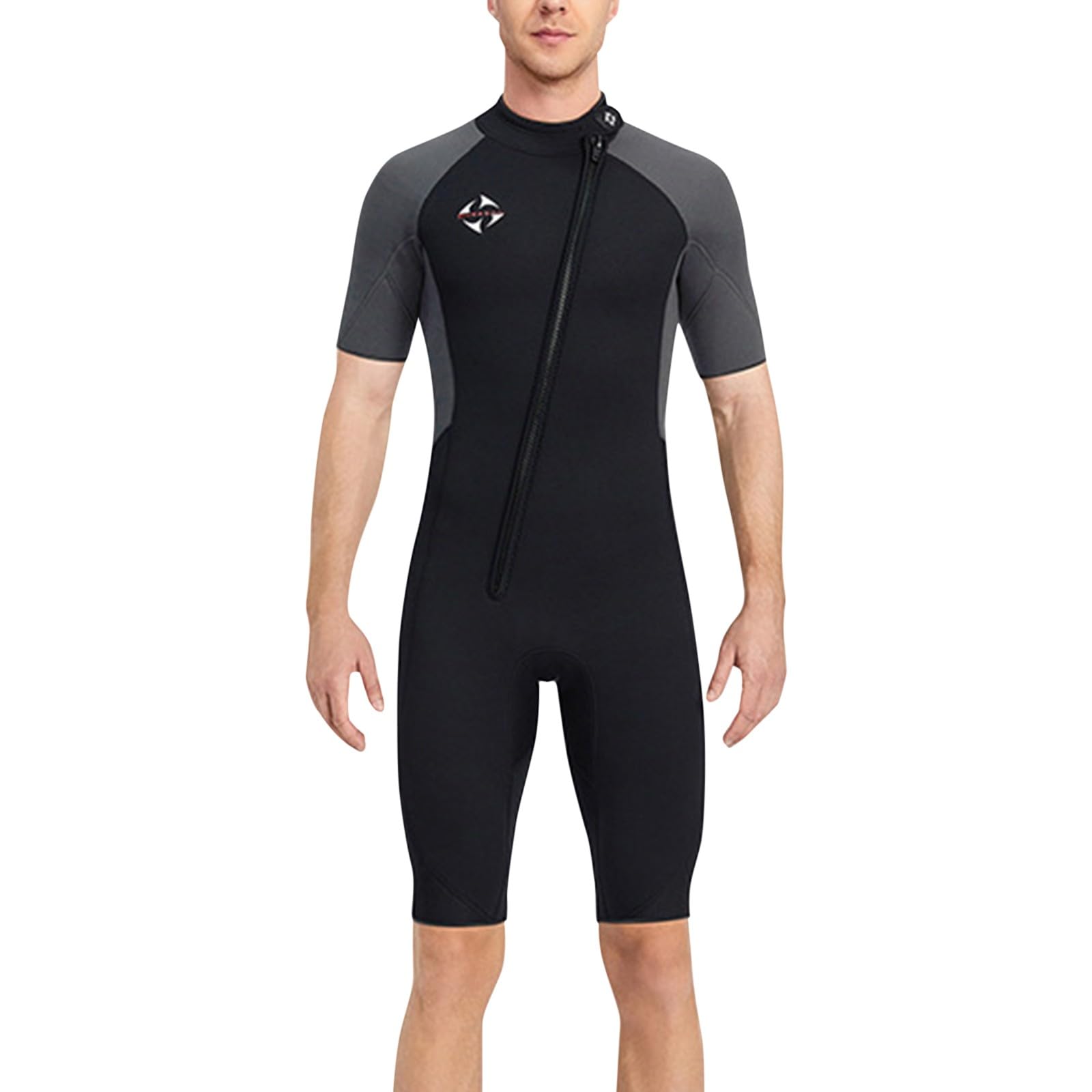 Swimming Costume for Men Adult Men's Swimwear Rash Guard Sets Shorty Wetsuit 1 Piece Short Sleeve Diving Suit Sunscreen Surf Suit Swimsuit for Water Sport
