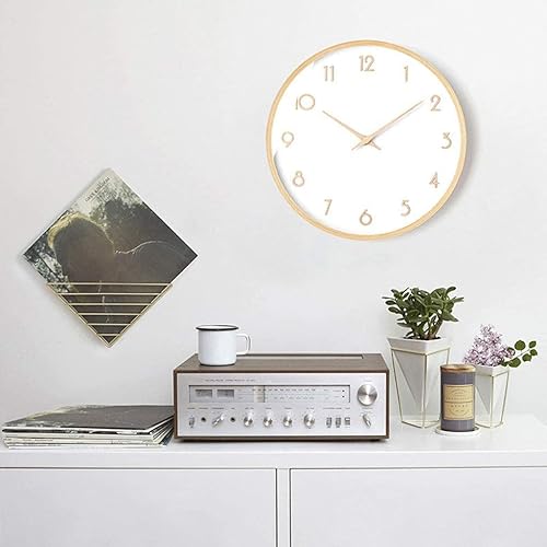 Miniatura 5 de Reloj de pared decorativo, reloj de pared redondo, reloj de pared moderno, silencioso sin tictac, reloj de pared decorativo fácil de leer, reloj de