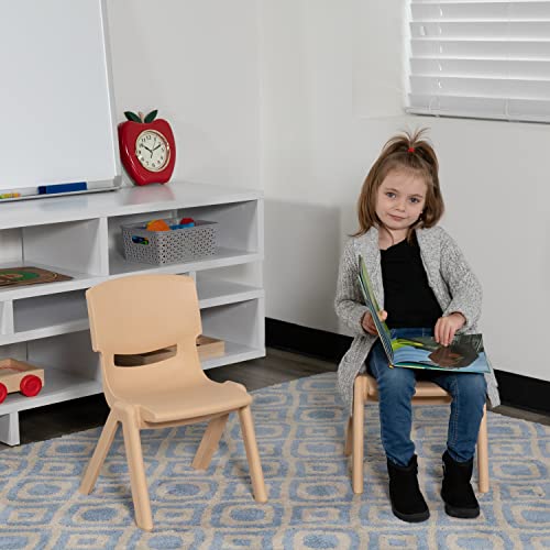 Image of Flash Furniture Whitney 2 Pack Natural Plastic Stackable School Chair with 10.5 inch Seat Height