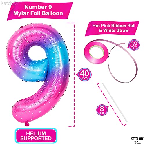 Image of KatchOn Rainbow 9 Balloon Number 40 Inch
