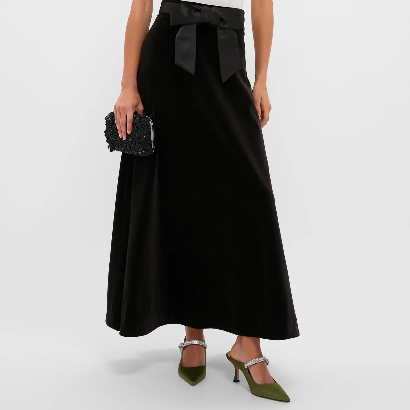 Heeled Mules for Women Closed Pointed Toe Rhinestone Pumps Kitten Heels Slip on Comfortable Dressy Party Wedding