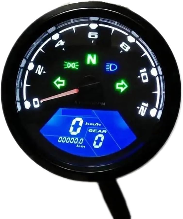 Motorcycle Odometer Gauge Universal Digital Motorcycle Screen Tachometer Odometer Techometer Gauge Dual Speed