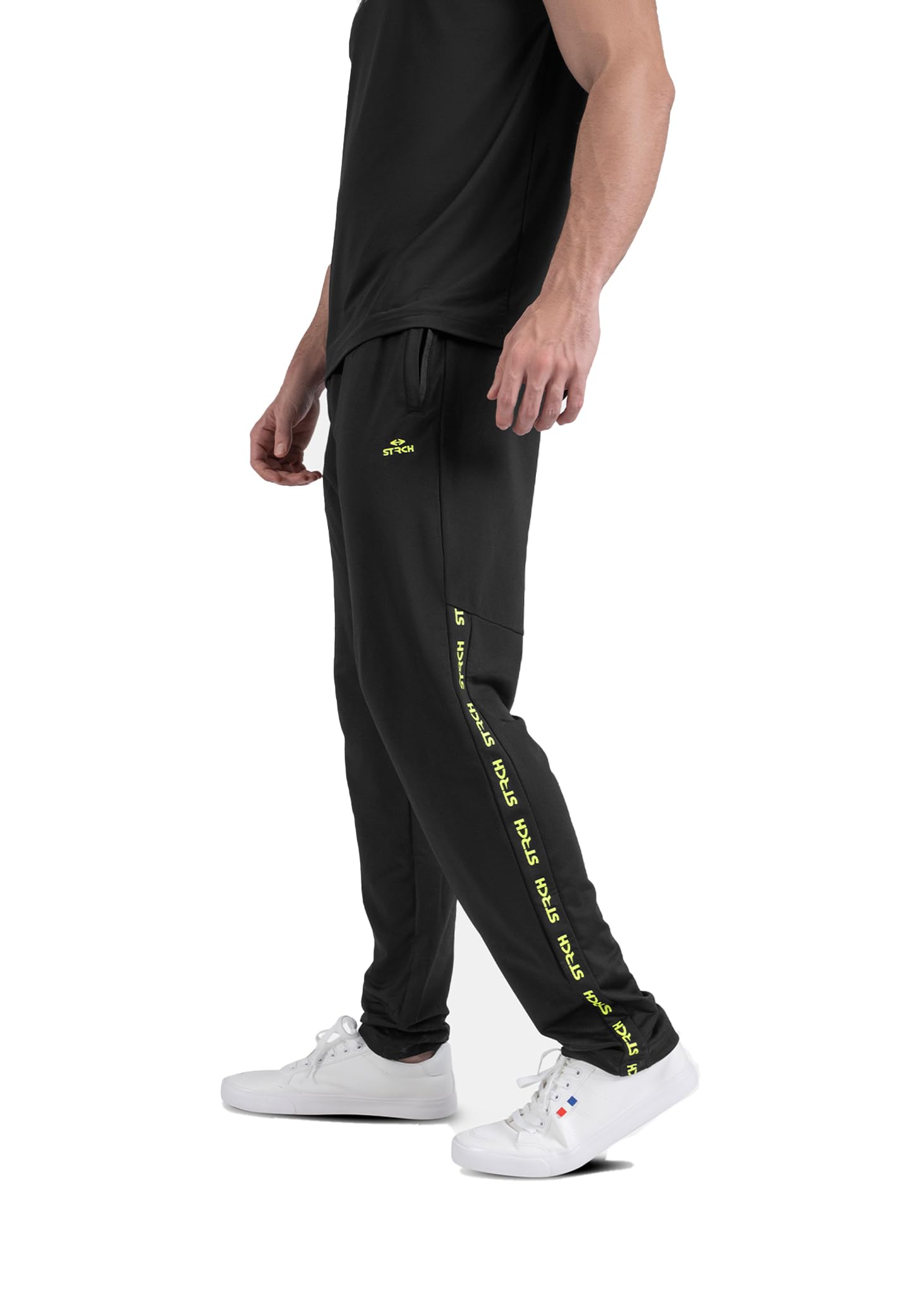 STRCH Nylon Air Flex Track Pants for Men-Regular fit, Active wear for Gym, Yoga, Running, Super Stretch, Sweat-Wicking, Lightweight, Breathable Fabric