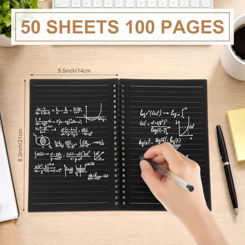 Image of Yahenda 2 Pcs Spiral Notebooks,1 Subject,Wide Ruled, Black Inner Pages