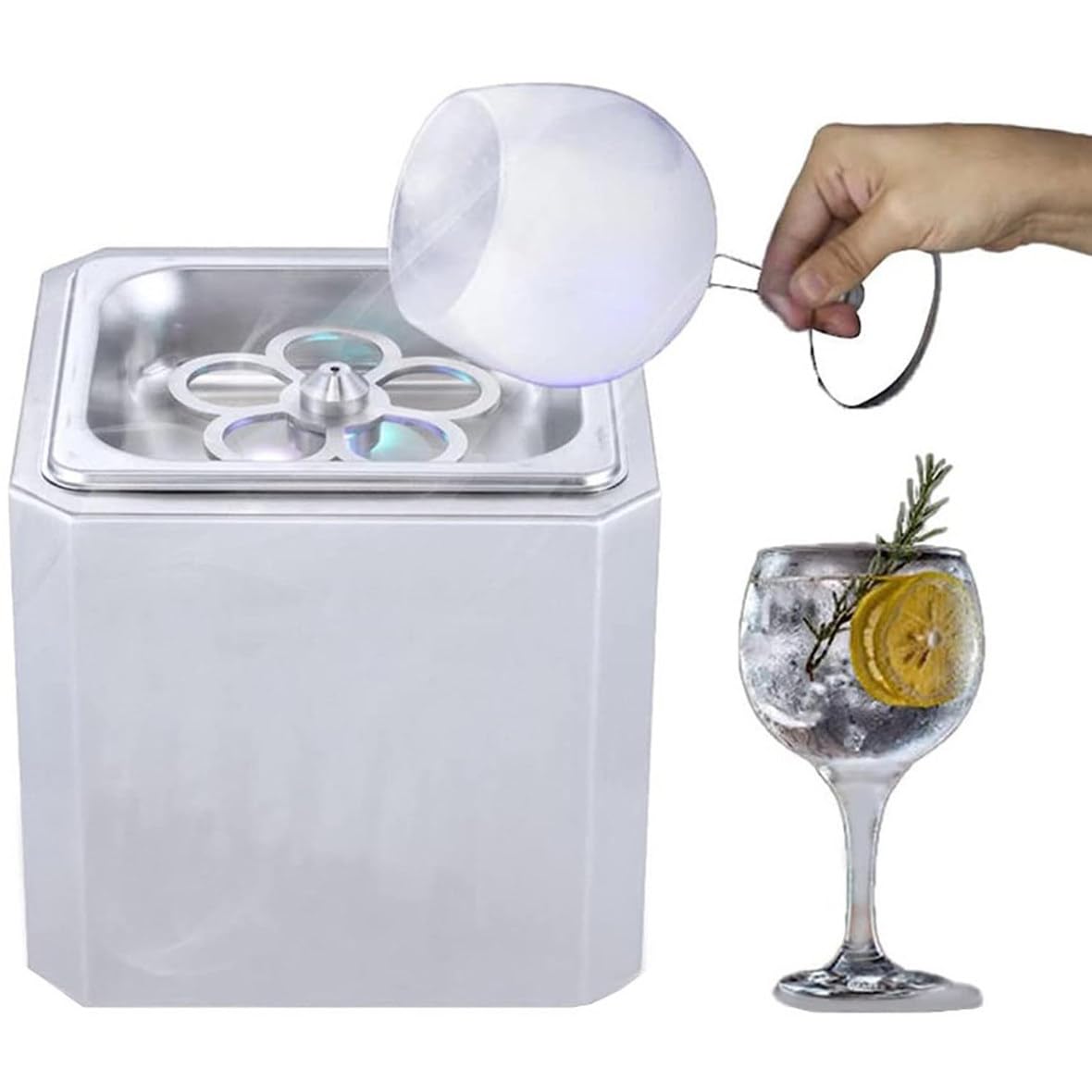 Fengssll Glaskühler, Mini-Glasfroster Co2, Rapid Chill-Kühlbox Für Die Arbeitsplattenmontage, Bar-Glaskühler Co2-Glaskühler Für Bar-Getränkespender