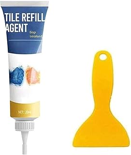 Tile Grout Squeeze Tube Grout Restoring Agent, Waterproof Tile Grout and Sealer Colorant, Super Tile Gap Refill Agent,Tile Grout Restoring Agent Refill Agent with Scraper (20ml)
