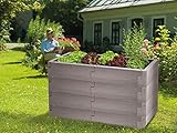 Erweiterbar: Das Beet lässt sich, durch als Zubehör erhältliche Elemente, auch nachträglich in Länge und Höhe erweitern und ist von der Schneckenkante bis zum Profi-Frühbeet modular erweiterbar