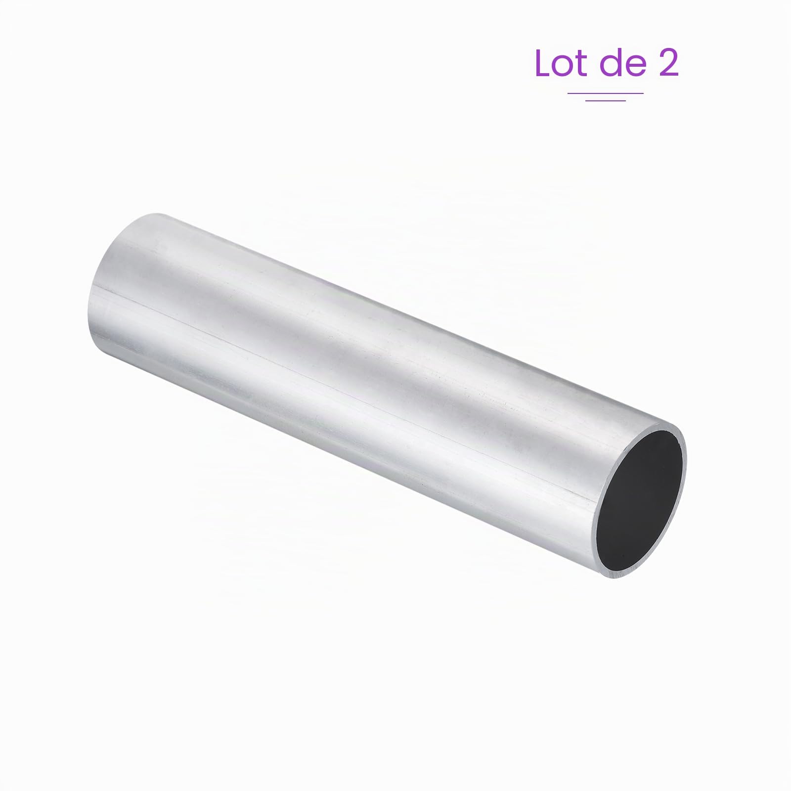 DMiotech Lot de 2 (50mm OD x 45mm ID) Tube Rond en Aluminium 6061 de 200mm de Longueur pour la Construction de Cadres de Machines et les Projets DIY