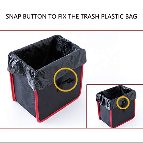 BNT Car Trash Can, 100% Leak-Proof Trash Can Organizer, 1.85 Gallon Capacity Car Garbage Basket, Multipurpose Trash Bin for Car, Best for Auto Truck Van and SUV（Red）