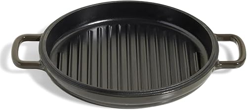 Our Place Parrilla caliente de hierro fundido Sin toxinas, redonda de 10.5 pulgadas, sartén de hierro fundido esmaltado Marcas serias para asar y