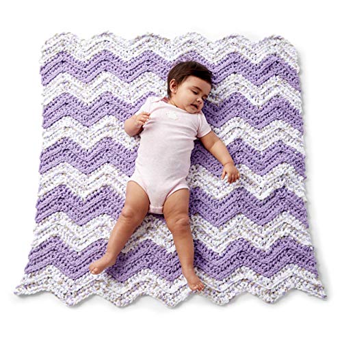 Image of Bernat Baby Blanket Yarn, 3.5 oz, Gauge 6 Super Bulky, Little Lilac Dove Print