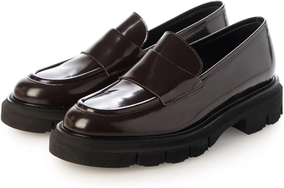 極美品 ルカグロッシ 厚底 レザー タッセル ビットローファー ネイビー