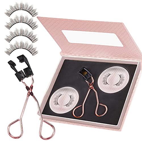Magnetic Eyelashes Kit, Glue-free Magnetic Eyelash Clip & Eyelashes Set with Soft False Eyelashes - Reusable Natural Look Eyelashes