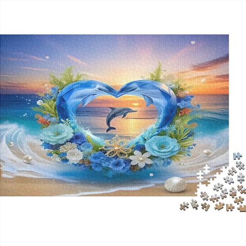 Puzzle de 1000 piezas de delfines en el océano para relajarse en casa y decorar tu salón
