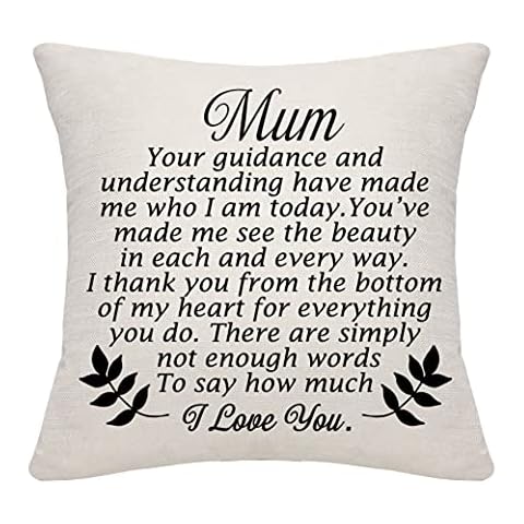 DANKHRA Mum Pillow Cover Mother Pillowcase Mom Gifts from Daughter Son Mother's Day Birthday Christmas Mom Cushion Cover Pillowcase Cushion Case Cover