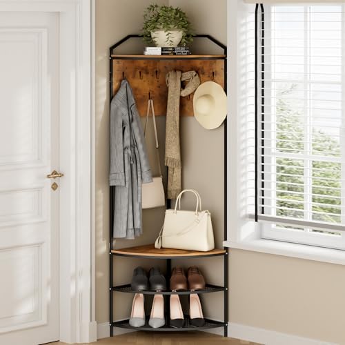 Garderobenständer Ecke,Metall Eckgarderobe,Freistehender...