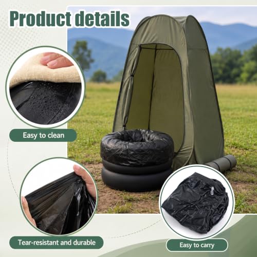 Image of Shappy 16.5x11.8x9.8in Camping Toilet for Adults Portable Inflatable Toilet
