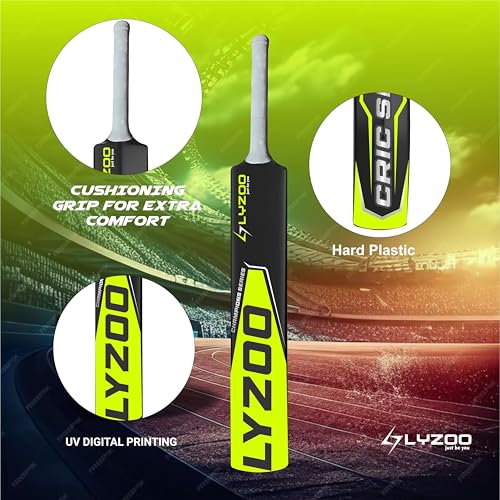 Image of LYZOO CRIC Shot Full Size Plastic bat Tennis Cricket bat Turf Tennis bat | Lightweight Fiber | Hard Plastic Bats | Tournament Plastic Cricket | Standard Size Cricket Bats