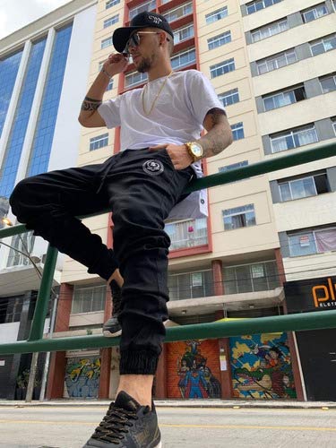 Calça Jogger Masculina Preta Versage Tamanho:42;Cor:Preto