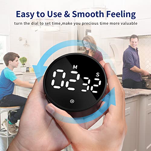 Kitchen Timer Magnetic Classroom Timer for Kids, Rotation Countdown Countup Timer Large LED Display with Volume & Brightness Adjustable for Cooking/Exercise, Easy to Use Even for Seniors or Children