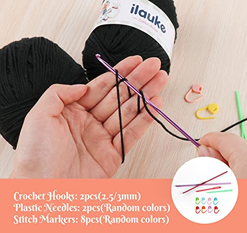 Ilauke 10 gomitoli di cotone da 50 g, per