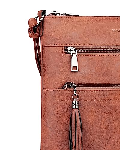 Image of MASINTOR Crossbody Purses for Women, Multi Pocket Casual Crossbody Bag, Adjustable Strap Shoulder Bag with Tassel