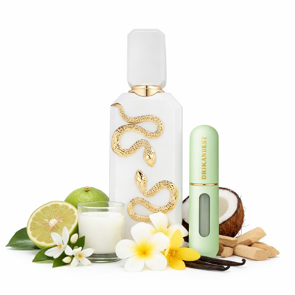 VENENO BIANCO Perfume Unisex 100ml – Fragancia Cremosa con Coco, Vainilla y Flores Blancas – Aroma Suave, Elegante y Duradero + Atomizador Drikanbest de Regalo