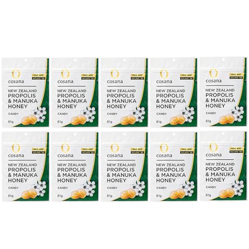 コサナ プロポリス &マヌカハニー MGO400+ キャンディ 81g◆10袋セット 個包装 国内製造 cosana ニュージーランド産マヌカ NZCAPE30+ のど飴 喉 イガイガ 痛み