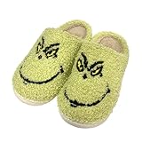 Gumowru Women Men Cute Cartoon Christmas Slippers Winter Plush Funny Slippers Comfy Warm Furry House Shoes