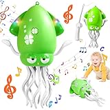 ダンシングイカ【幼児・猫・小型犬対応】Costand ダンシングイカイカ 知育玩具 イカおもちゃ動く イカおもちゃ イカゆらりん 障害物回避＆安全設計で安心 猫や小型犬の運動不足を解消 SNS人気！音付きで猫犬も夢中、1〜6歳の誕生日にも (蛍光グリーン)