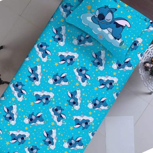 Jogo de Lençol Portallar Disney Stitch Joy Fronha 100% Algodão Solteiro Stitch Dream