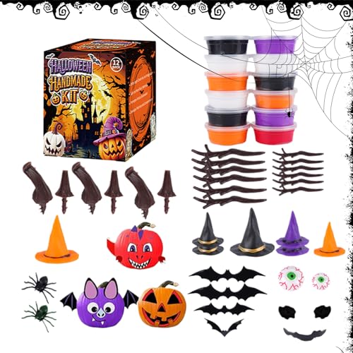 ycezw Kit de Calabazas Artesanías de Halloween - Actividades Manuales de Otoño de Arcilla Flexible Halloween para | Suministros de Creación y Actividades para Decoraciones Casas, Fiestas, Preescolar y