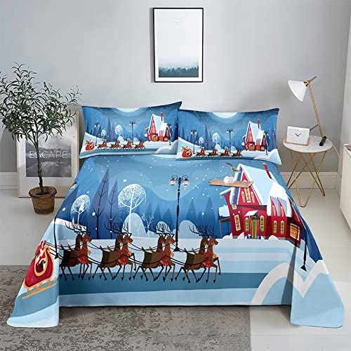 YYZBS Bettwäsche 135x200 Blaues Weihnachtskitz 3D Mikrofaser Bettbezug Mit 2 Kopfkissenbezug, Jungen Teens BettwäSche Set Kinder Erwachsene, Weich Haltbar Atmungsaktive