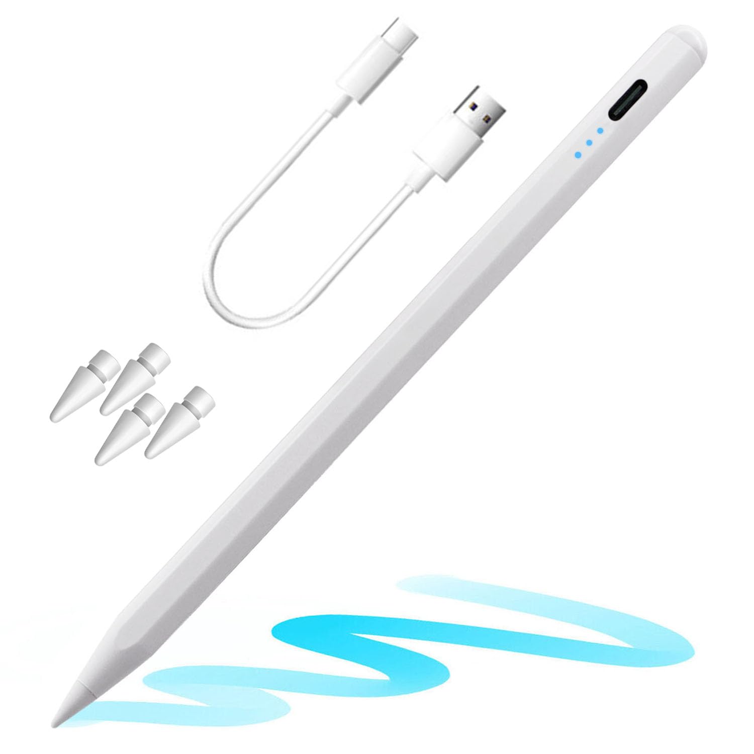 Stylus Pen for iPad 11th & 10th Generation - 15Mins Faster Charge Compatible with (2018-2025) Apple iPad 6-11 Gen, iPad Air 3/4/5/M2/M3, iPad mini 5/6, iPad Pro 11"/12.9"/M4