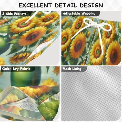 Sunflower Light Blue Boys Swim Trunks Quick Dry Toddler Swimsuit Boy Board Shorts Bathing Suits Swimwear XL3