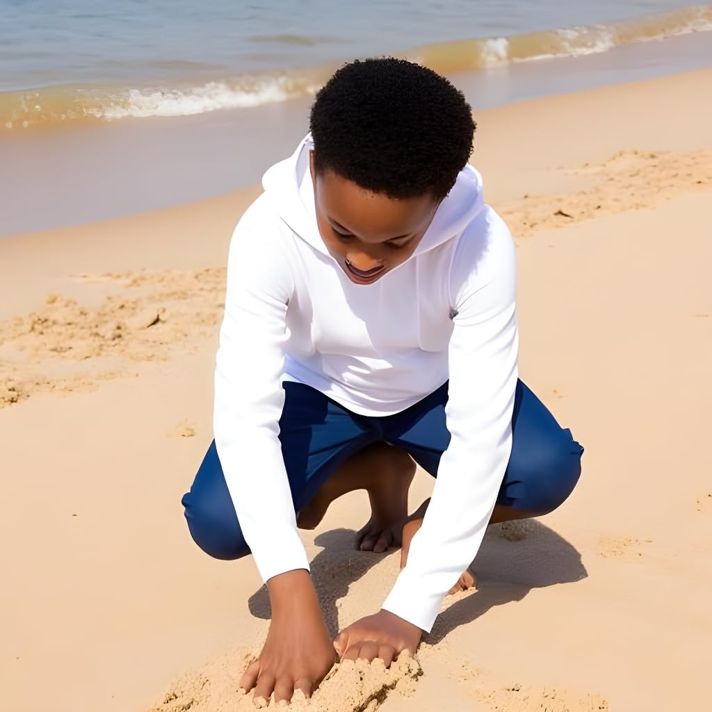 INGEAR Boys' Rash Guard Long Sleeve UPF 50+ UV Protection Swim Shirt, Hooded Sun Shirt, Quick Dry Fishing Shirt for Kids - Image 2