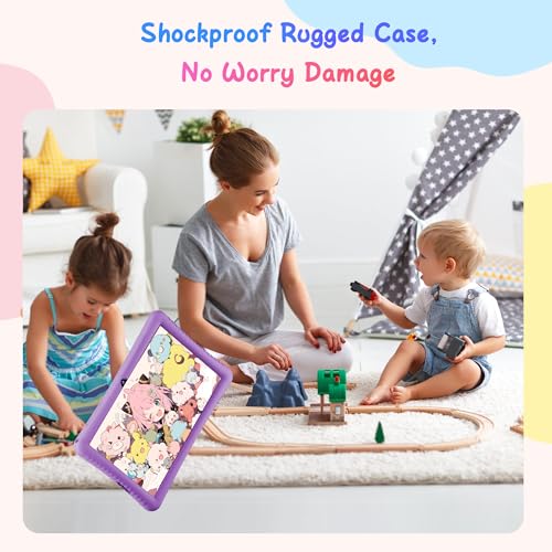 Image of HAOVM Tablet 10 inch, 4G SIM Unlocked, Android 15 Tablet with SIM Card Slot, IPS Touch Screen, 2.0GHz Fast Processor,3GB+32GB+TF Expand,2.4G /5GHz WiFi,5000mAh, GPS, Purple case
