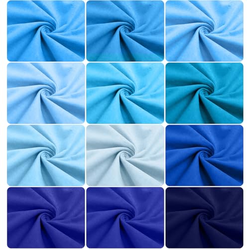 Image of WILLBOND 12 Pcs Large Felt Sheets 37 x 20 Inch 1.2 mm Blue Series