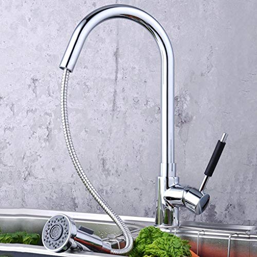Spültischarmaturen Ausziehbarer Sprayer Aus Massivem Messing Stabmixer Wasserhahn Chrom-Monoblock-Mischbatterie Deckmontage Einhebel