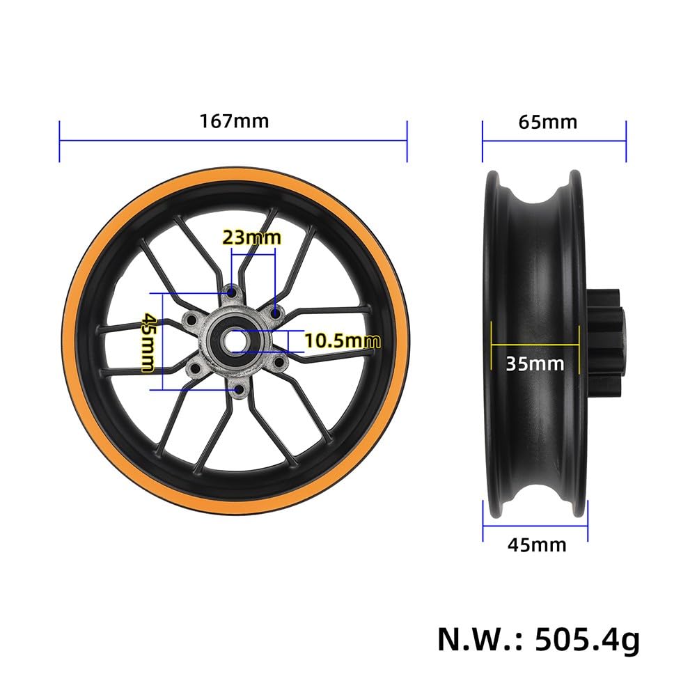 Moyeu de roue avant en aluminium 6 trous de frein à disque pour Kukirin pour scooter électrique G2 Max