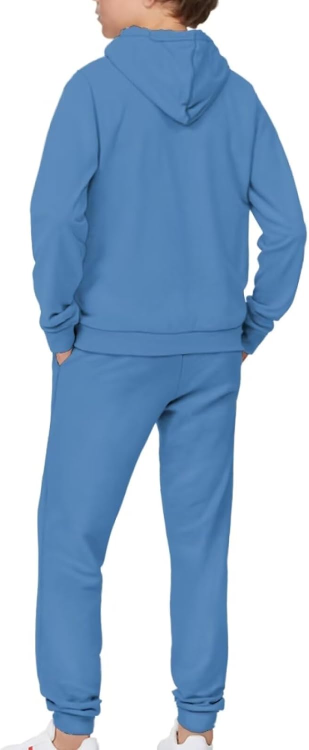 2 Piece Sweatshirt Sets Boys Hooded Sweatshirts Long Sleeve Hoodies with Pockets Soft Comfy Clothes for Fall Winter