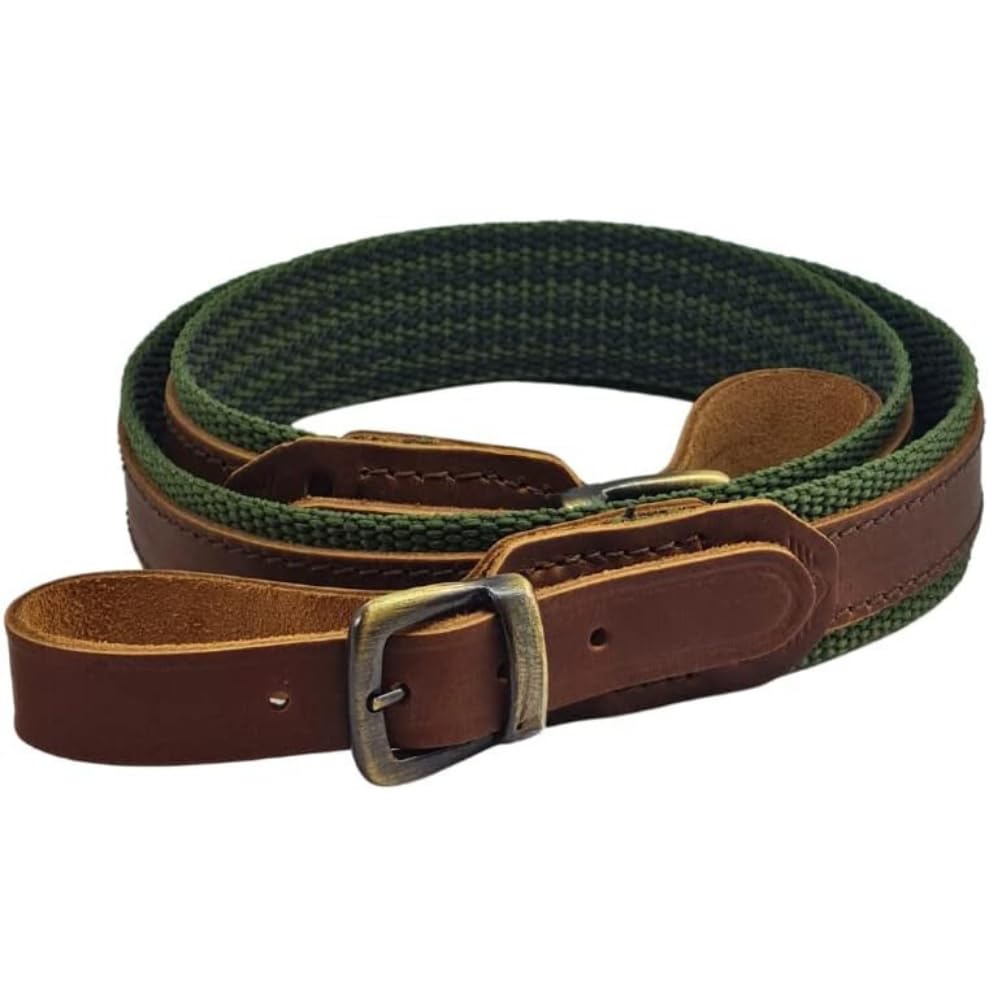 Bretella per Fucile da Caccia in Pelle e cordura Regolabile Cinghia Tracolla per cacciatore MADE IN ITALY Antiscivolo