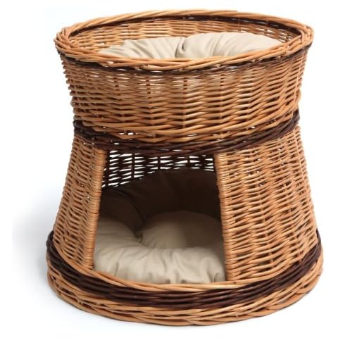 Wicker Two Tier Cat House Basket Cover
