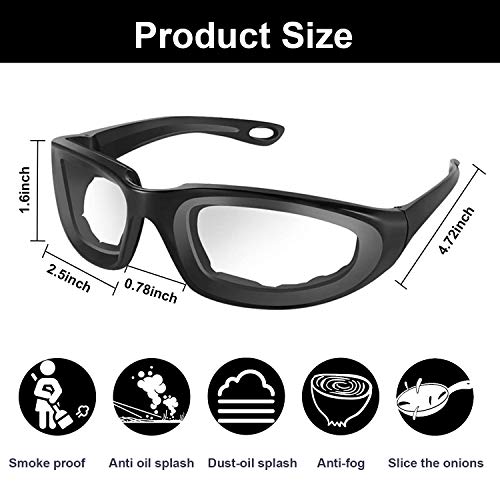 4 Pcs Onion Goggles Glasses, 4 Color Anti-Fog Tear Free Eye Protect Onion Security Goggles, Women Green Kitchen Gadget Tearless Onion Goggles Glasses With Soft Inside Sponge for Cooking BBQ Grilling - Thumbnail 3