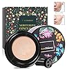 Air Cushion CC Cream BB Cream, Mushroom Head Foundation, Moisturizing Concealer, Bright Makeup Base Long Lasting with Mushroom Makeup Sponge (Tradition)